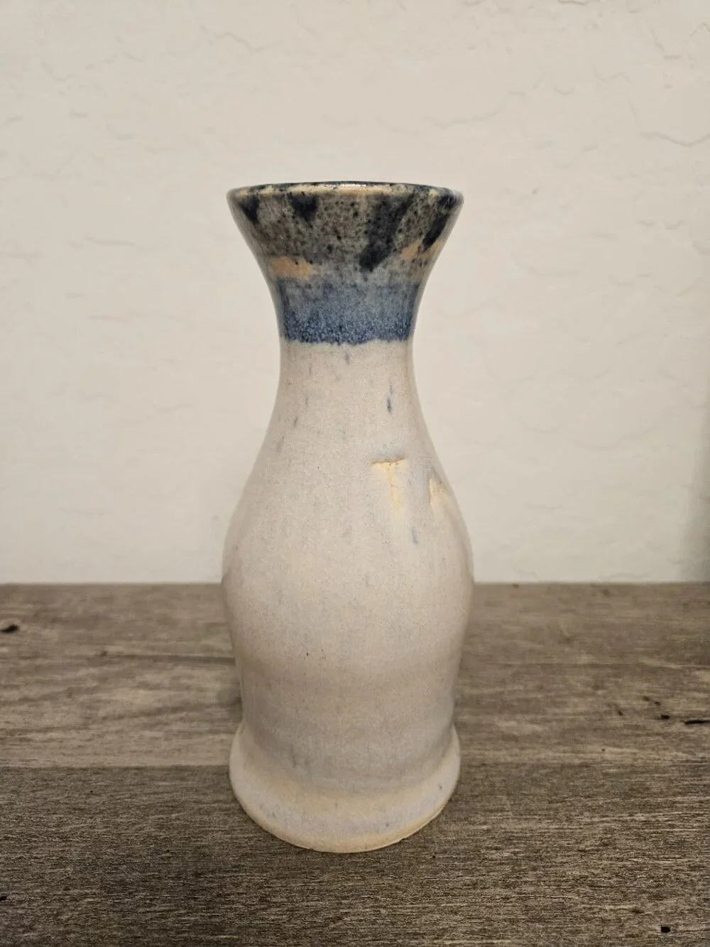 Handmade Matte Pale Blue Ceramic Bud Vase Signed Minimalist Pottery